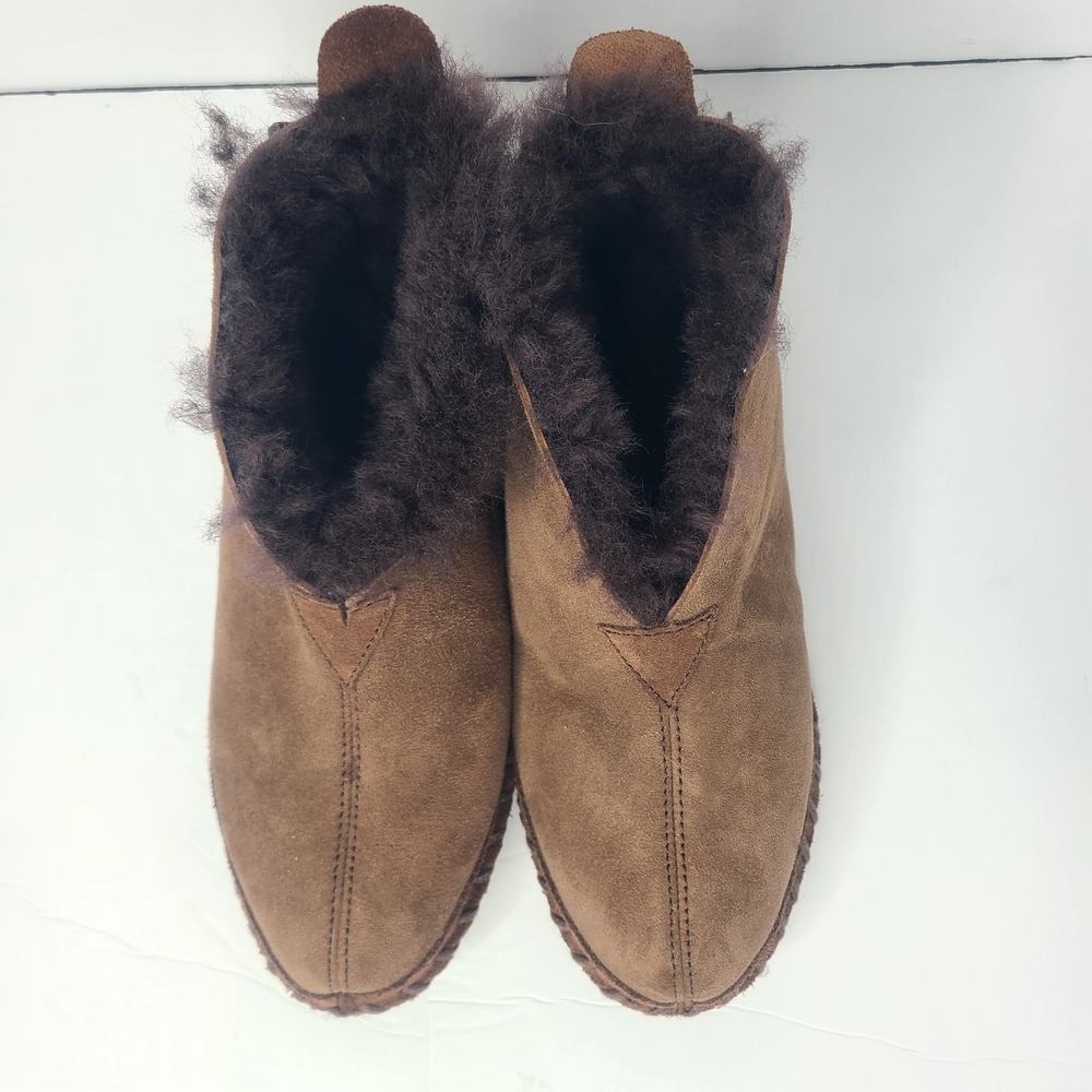 L.L. Bean Shoes Womens Size 9 Wicked Good Dark Brown Suede Slippers Lined - Picture 6 of 9